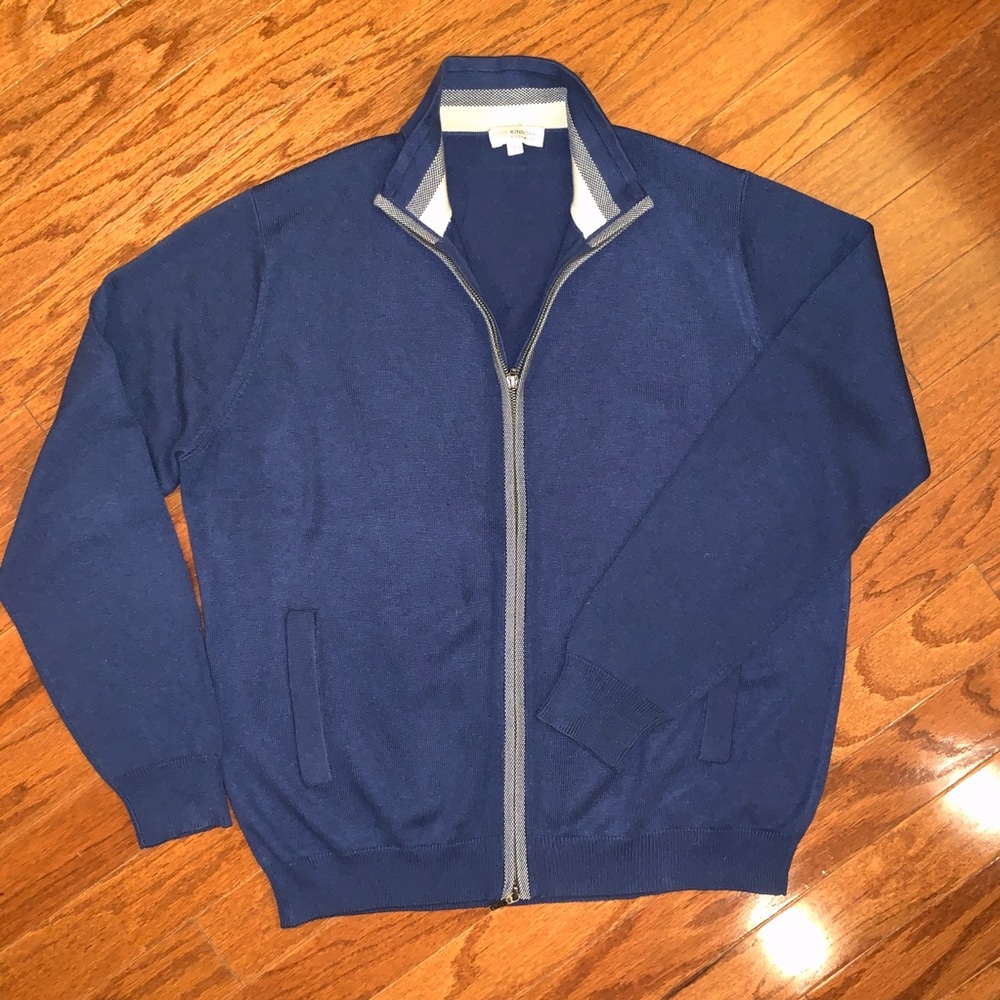 Kinross men’s cashmere zip up sweater